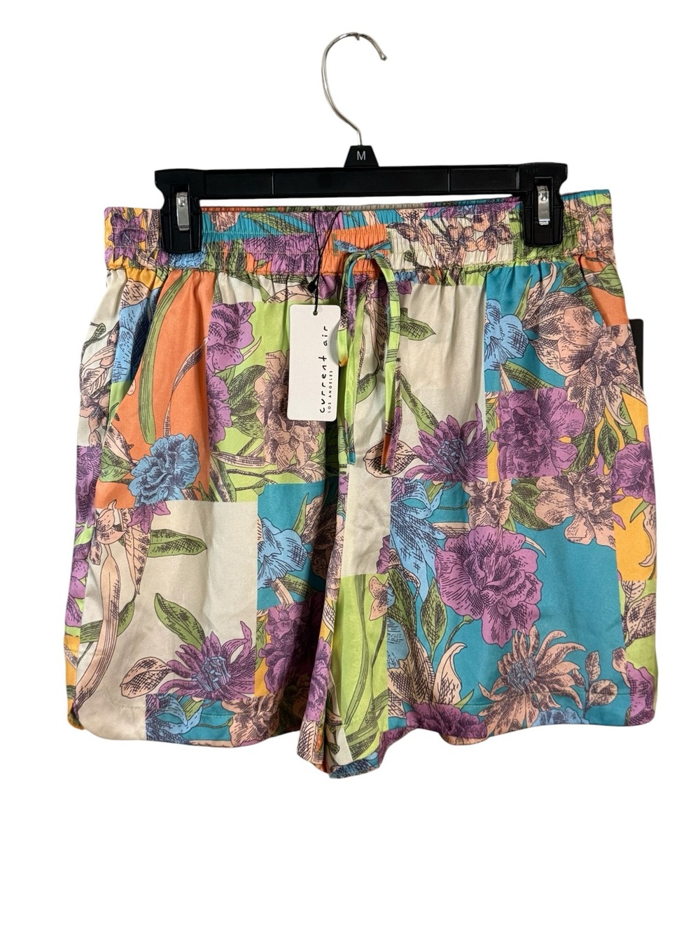 Current Air Multicolor Floral Patchwork Drawstring Shorts